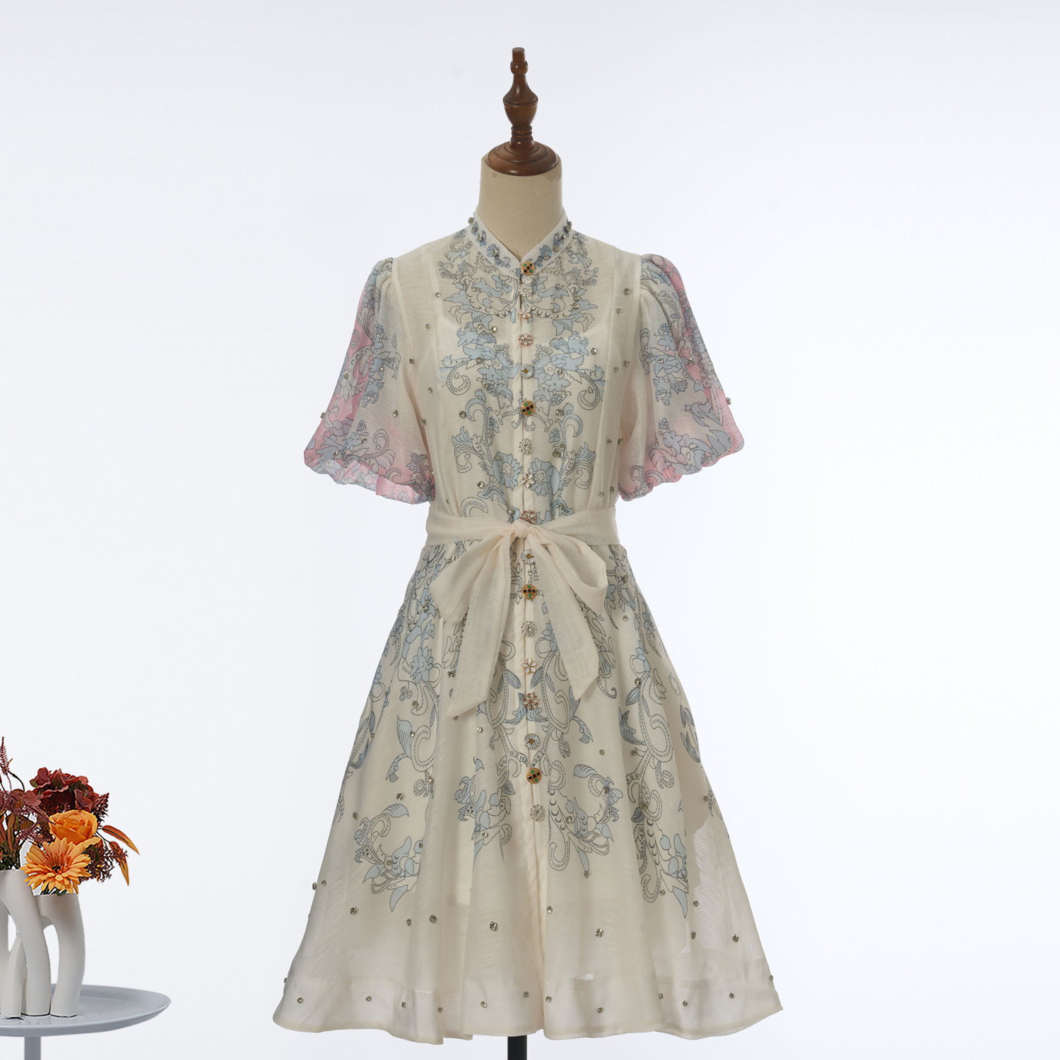 Libsa Romantika Organza Fjuri Nisa Princess Rhinestone Tea Party Dress